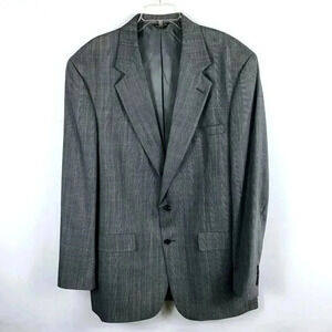 Vintage Men's Palm Beach Suit Jacket Blazer 44L Gray Houndstooth Wool Union Made